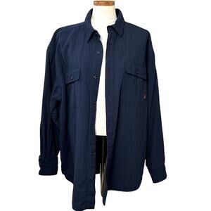 Vintage LL Bean Outdoor Lined Shacket XL Navy Gorpcore Workwear Lumberjack Chore